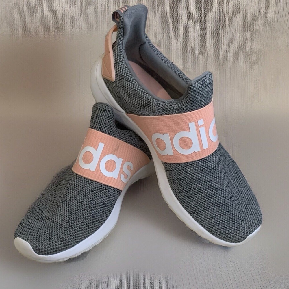 Adidas Lite Racer Adapt 3.0 Women 4.5 Grey Pink Slip On Cloudfoam Sneaker EG1364